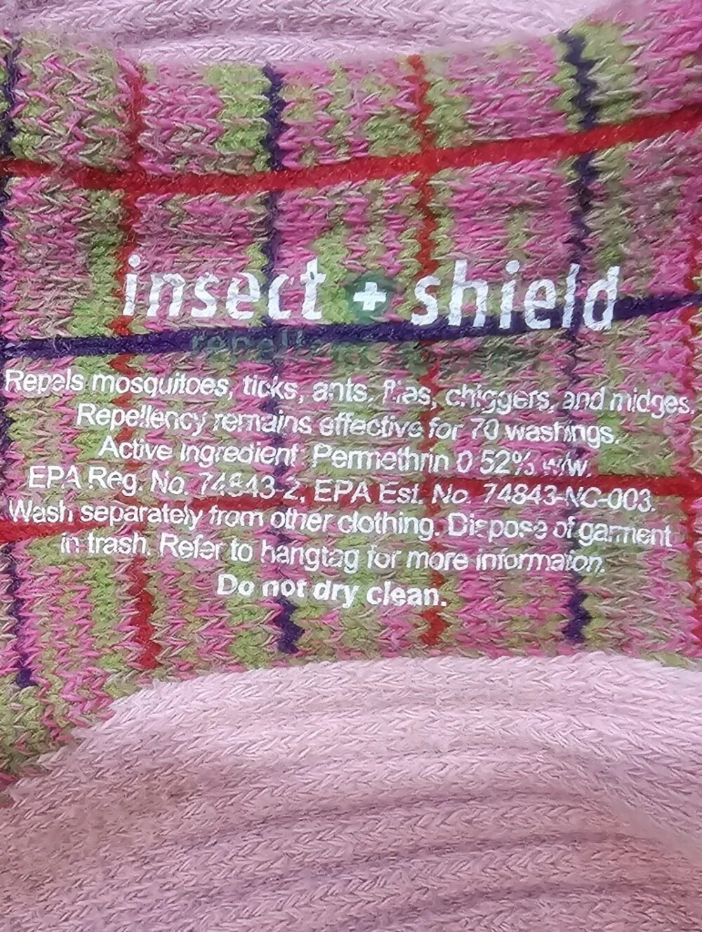 Wild Stag Insect Shield Hiking Socks 2 Pair Pink Green Bug Repellent Outdoor